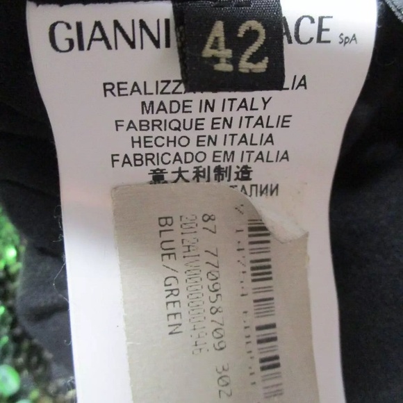 ⭐️ VERSACE— Stunning Sequined Dress, Blue/ Green/Silvery floral. GORGEOUS ! ⭐️ - Picture 10 of 17